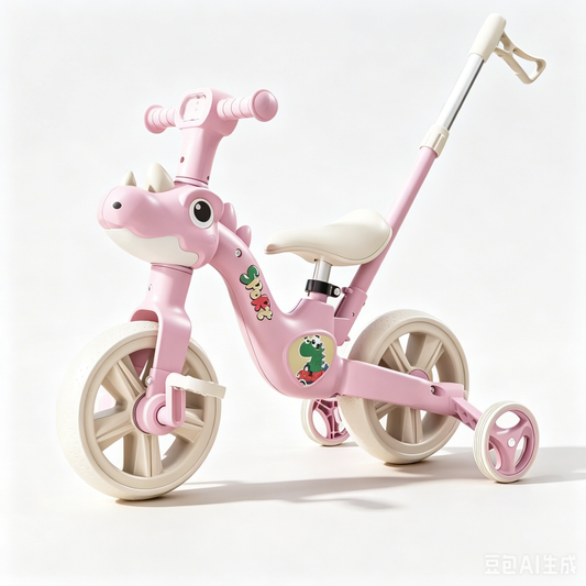 Dinosaur Kids Balance Bike with Push Handle